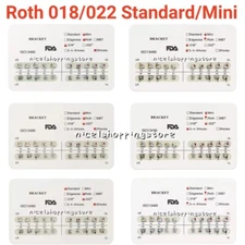 6 Types Dental Orthodontic Brackets Braces Roth Standard/Mini 022/018 3/345 Hook