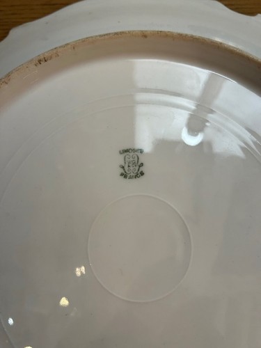 Rare Antique Limoges France Hand Painted Porcelain Large Dish The Hunt 20th Cent - Picture 3 of 9