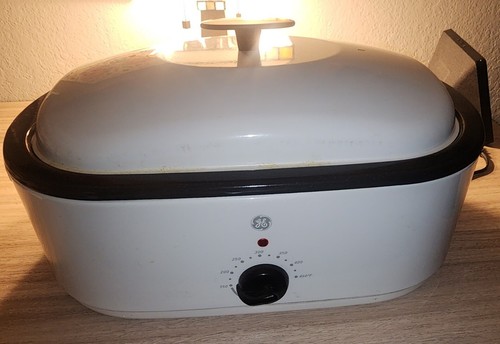 GE General Electric 18 Quart Schongarer Bräter Ofen Modell 169012 weiß Emaille