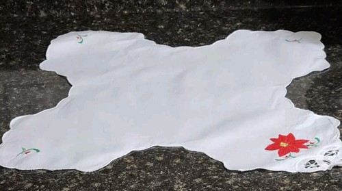 Vintage Weihnachten Poinsetta Brotkorb Liner/Wärmer von 1 Punkt zu anderen 24"