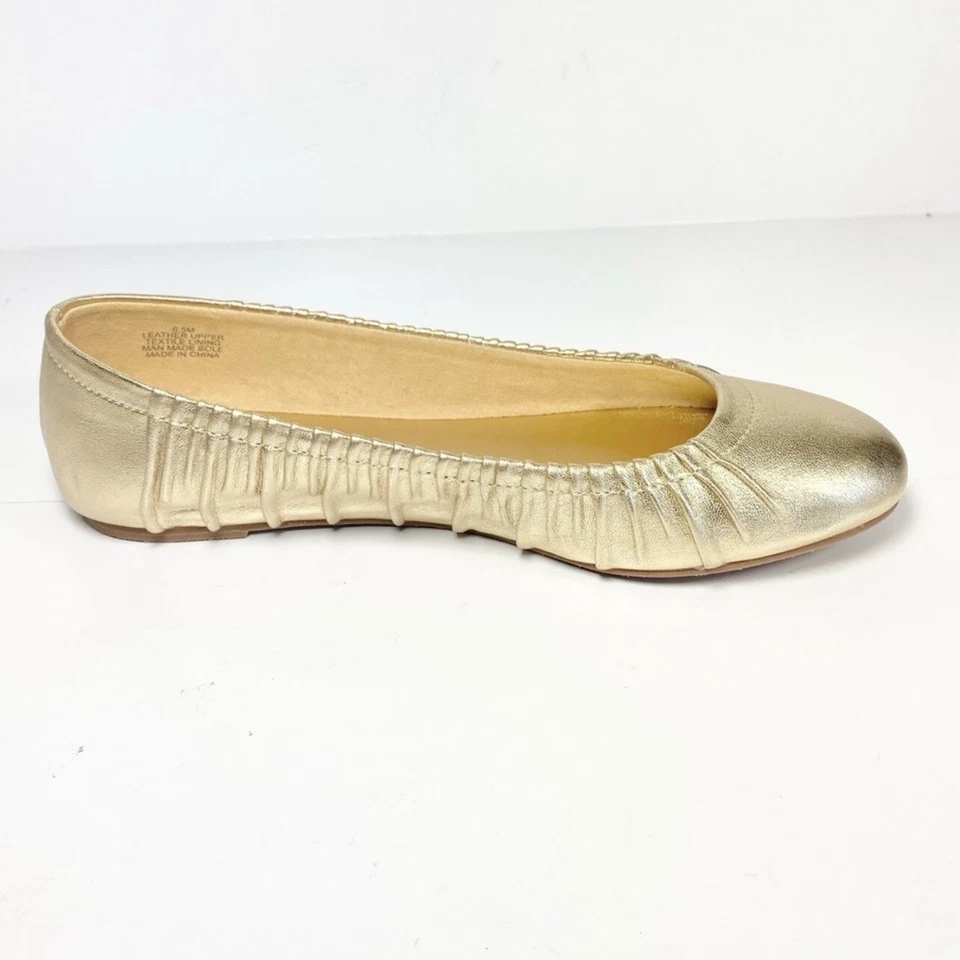 Lilly Pulitzer 女鞋 6.5 米金色芭蕾平底鞋懒人鞋轻便二手状况完好 — 第 2/4 张图片