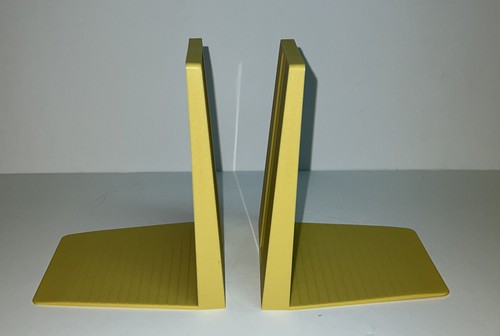NOS DEMCO A Line senfgelb Buchstütze Buchstützen MCM Retro geformter Kunststoff Set 2 - Bild 5 von 8