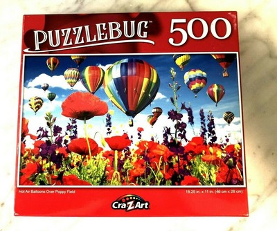 Puzzlebug Hot Air Balloons over Poppy Fields 500 pieces