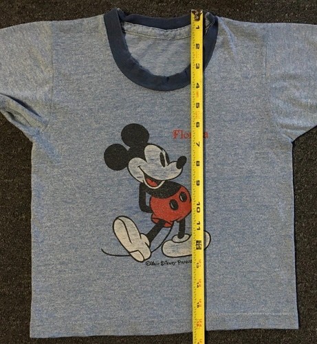 Vtg 80s Kids Disney Mickey Mouse Faded Distress Ringer Shirt S Cartoon Grunge 70 - Picture 18 of 18