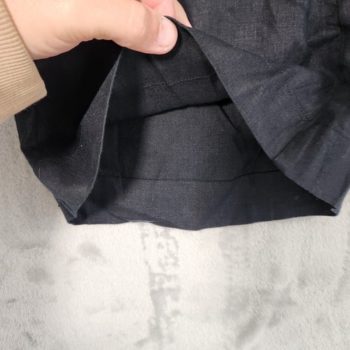 Blue Illusion WOMENS Wide Leg Pants SIZE S FRENCH 100% LINEN BLACK CULOTTE NEW - Foto 14 di 14