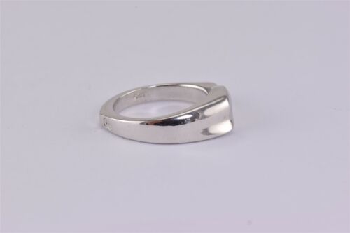 Plata de ley sólida 6.5mm pulida Anillo de banda gótica tribal 925 Sz: 8 - Imagen 3 de 7