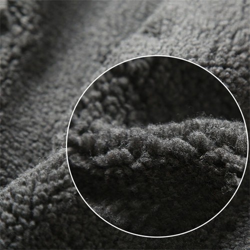 Herren Kunstpelz Jacke Revers Fleece Mantel Kunst-Lammfell Flauschig Winter Plus - Bild 7 von 26