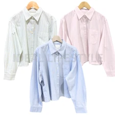 UNIQLO JW ANDERSON Oxford Boxy Shirt S-3XL Striped Short Women 477683 NWT