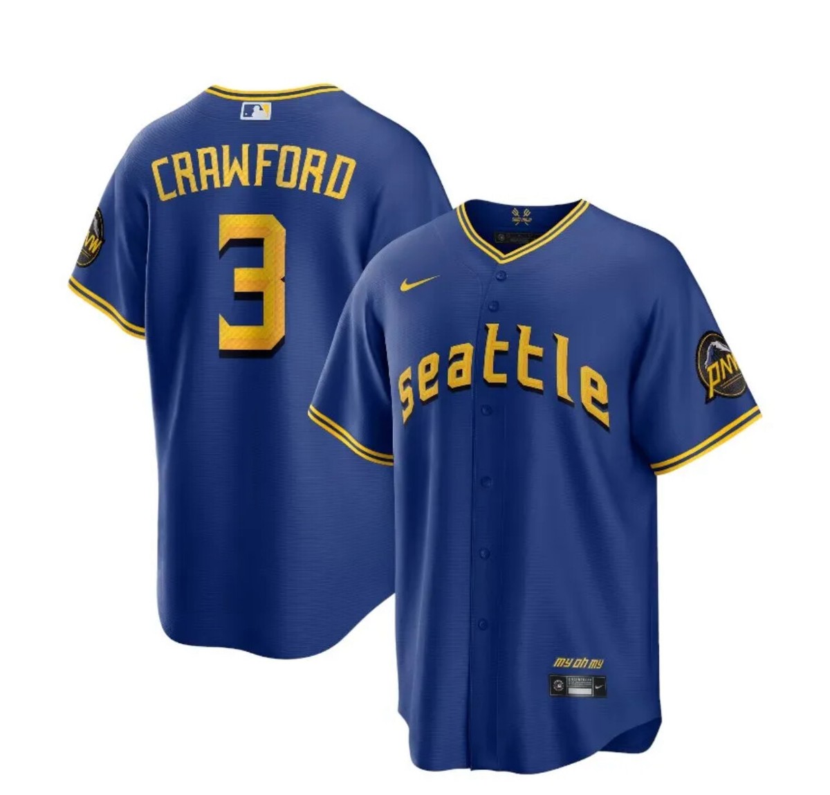 Seattle Mariners JP Crawford Nike Blue City Connect Official