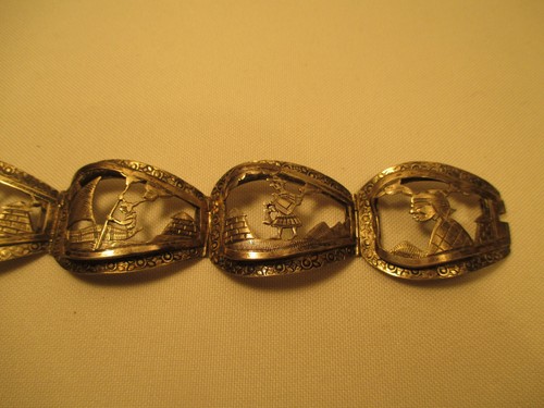 900 Silber Schmuck Sägearbeit Armband Jugendstil Altsilber - Bild 4 von 9