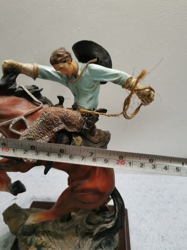 12.5 Inch Tall - Cowboy On Bucking Bronco Statue - Western Cowboy and Horse✨✨✨ - Picture 15 of 17