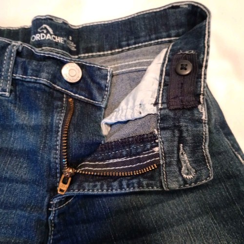 Jordache Mädchen Denim Bermuda Shorts Größe 8 blau weiß Spitze verstellbar Schule gebraucht, in einwandfreiem Zustand - Bild 4 von 12