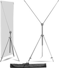 Anley Adjustable X Banner Stand with Travel Bag Fits 23"x63" to 35"x 78" Banner