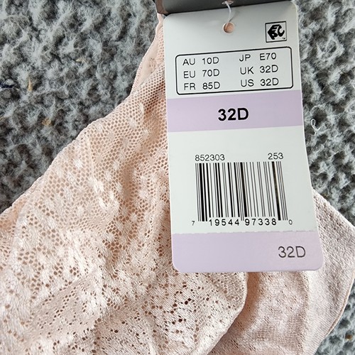 Wacoal Back Appeal Wireless Bra Women's 32D Rose Dust Jacquard Dot Hook & Eye - Picture 5 of 10