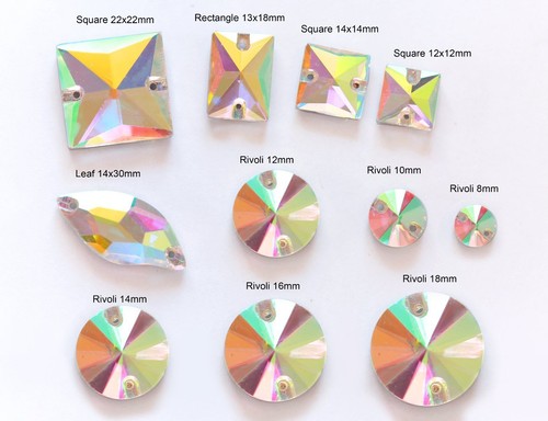 AB-Crystal Sew-on Rhinestones Flat Back Crystal Decoration Premium - Foto 3 di 12