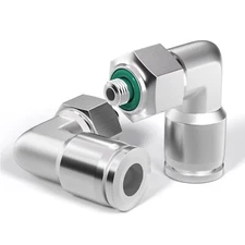 304 Stainless Steel Male Elbow 4MM Tube OD x M5 Thread Push to Connect Fittin...