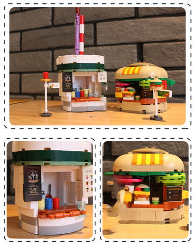 Sluban Food Street Building Blocks Sets 0705 Mini Shop Hamburger Miniature Toy - Picture 19 of 27