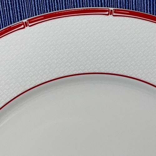 SELTEN 4 RALPH LAUREN * Rot Weiß Pagode SPEISETELLER Asiatisch Inspiriert Bambus 10,5" - Bild 14 von 16