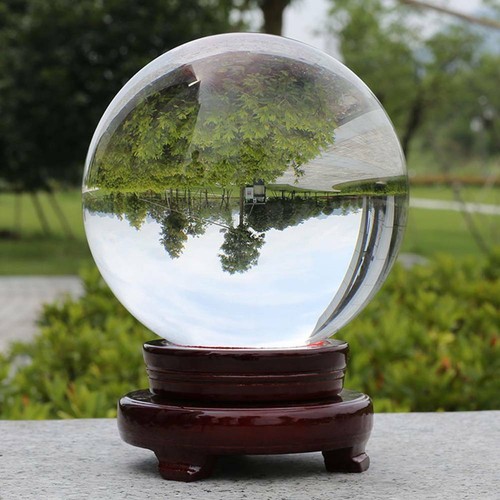 Clear Glass Crystal Ball Magic Healing Meditate Sphere 80mm/100mm + Stand - Picture 13 of 14