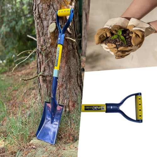 Square Mouth 27.5" Micro Shovel with Fibreglass Handle Sand Topsoil and More - Picture 4 of 7