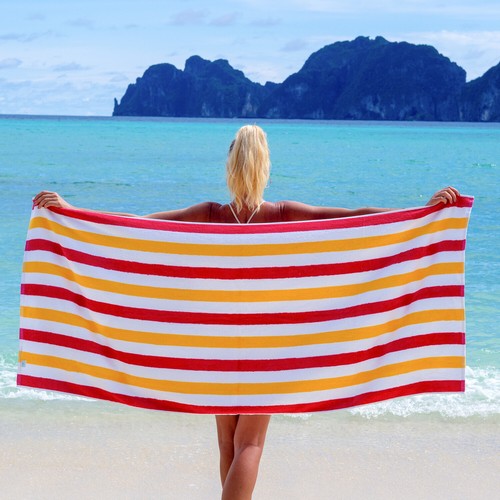 Cabo Cabana Beach Towels (Bulk Case of 24), Striped Color Options, 30x70, Cotton - 第 28/78 張圖片