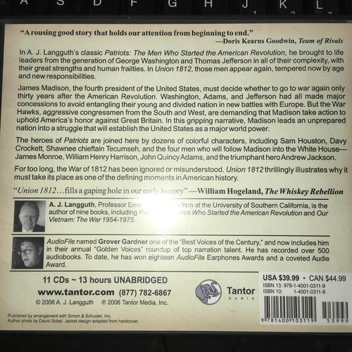 Union 1812 by A.J Langguth Audio Book - Picture 2 of 2