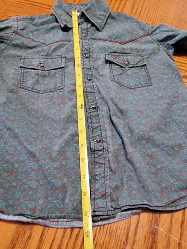 Cowboy Hardware Shirt Youth Boys Small Pearl Snap Western Rodeo Long Sleeve - Picture 11 of 13