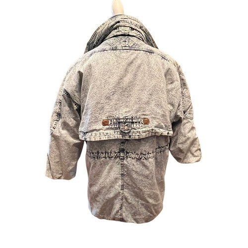 Vintage East West Acid Wash Denim Insulated Jacket Coat Womens Large Panda Group - Picture 7 of 22
