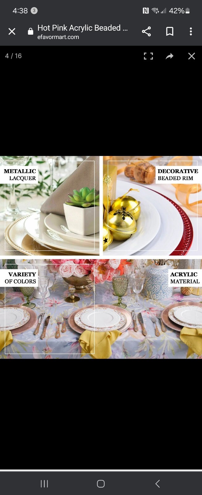 6 Metallic Hot Pink Charger Plates 15 Inches eBay