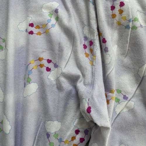 Esme Girls Pajamas Size 7 Purple Heart Rainbow Clouds 3/4 Sleeve Lace Detail - Picture 8 of 8