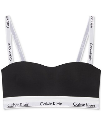 ブラジャー ^ ^ Women's Modern Cotton Bandeau QF7628P7A Calvin Klein Modern Cotton Lightly Lined Bandeau Bra Black