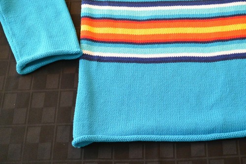 VTG Lauren ralph Lauren turquoise rainbow Navajo blanket sweater SZ LARGE - Picture 7 of 9