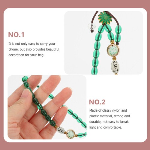 3 Pcs Mobile Phone Straps Charm Wrist Daisy Pattern Beaded Charms - 第 8/12 張圖片
