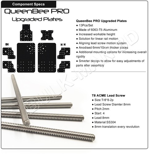 QueenBee PRO CNC Router Machine 4 Axis Mechanical Kit with Tingle Tension System - Picture 5 of 7