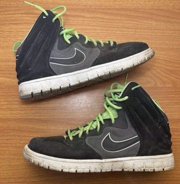 Nike Dunk Free High Black Reflect Silver Lime Size 10 Nike Dunk Free High Black Reflect Silver Lime Size 10