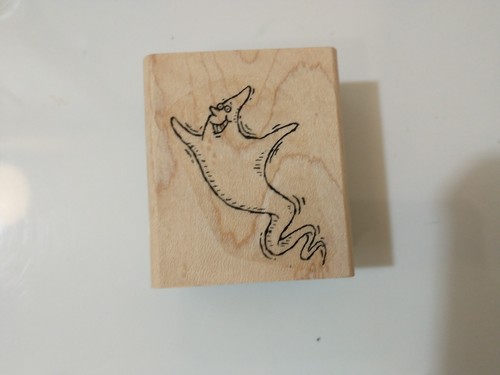 Gummistempel Holzhalterung 2 x 1,75" Halloween Geist gruselig gruselig Stampin Up 2000 - Bild 1 von 2