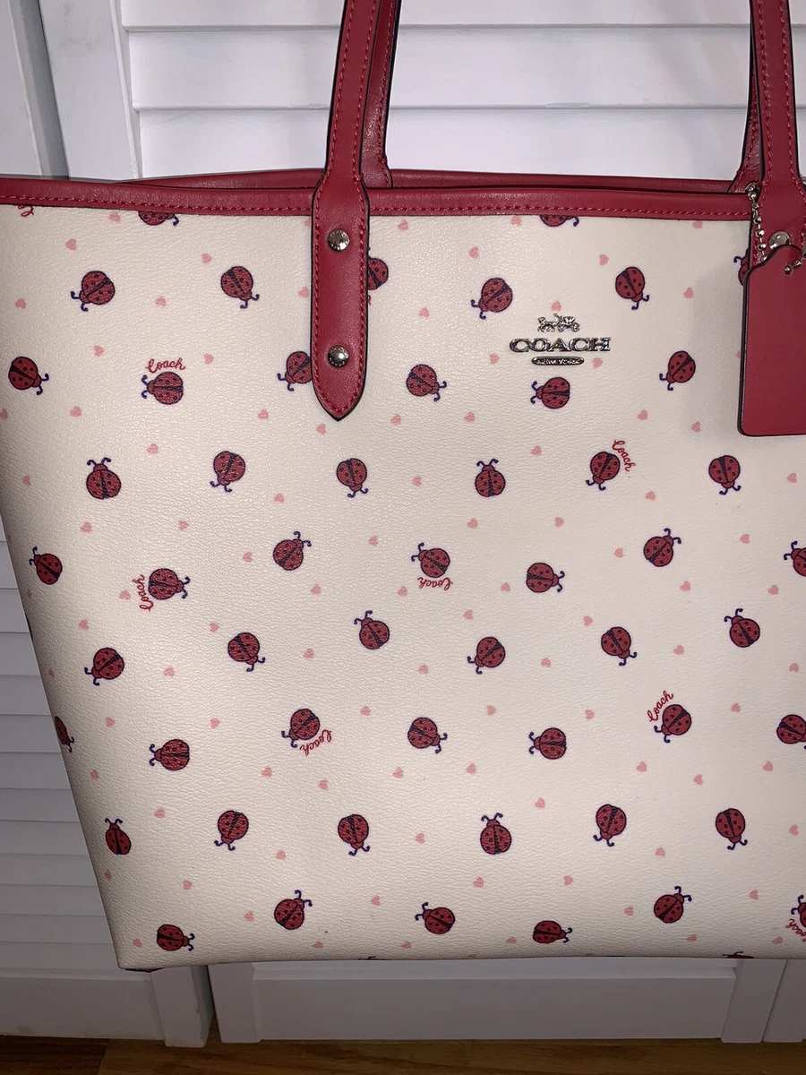 Reversible city tote with ladybug print new arrivals