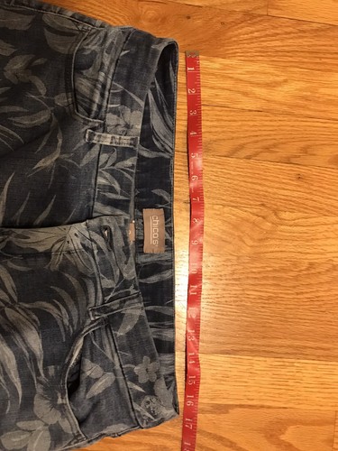 Chico’s Denim Stretch Capri Hose Blumen Jeans Größe 2 32”+ Taille - Bild 6 von 10