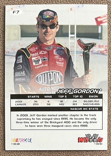 2002 Wheels High Gear Holofoil Jeff Gordon #F7 NASCAR Racing - Picture 2 of 2