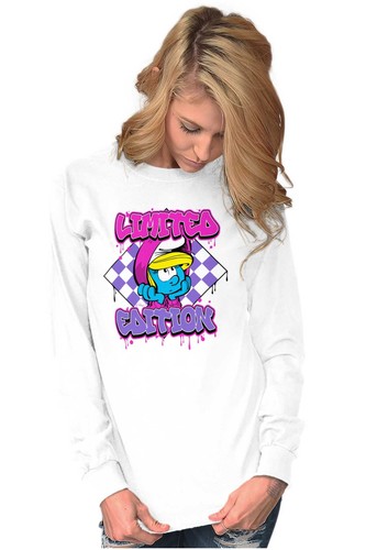 Cool Urban Smurfette Cartoon Limited Edition Long Sleeve T Shirt Tees For Women - Picture 4 of 7