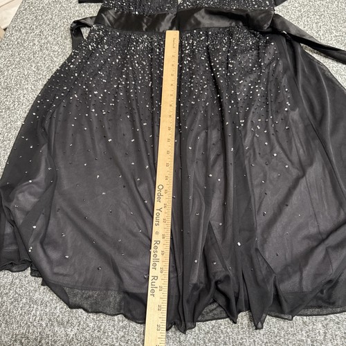 Schwarzes Abendkleid Damen XL Ruby Rox tailliert kurz tief geschnitten Pailletten. Party - Bild 10 von 11