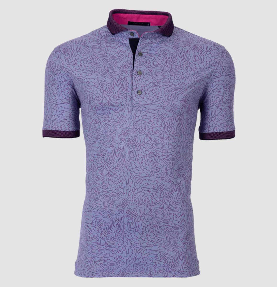 Greyson Mens Den of Thieves SS Polo Size XXL Blue Printed Golf