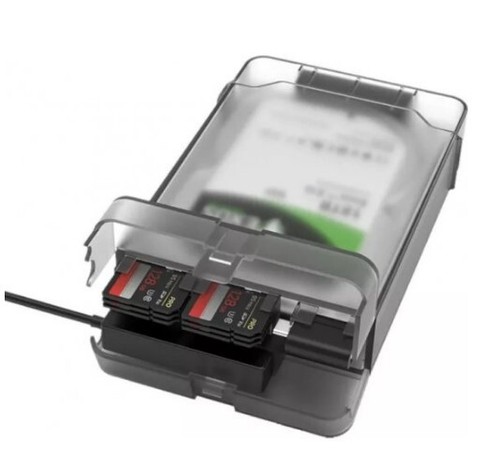 Maiwo K10435 3.5"/2.5" Single Bay USB 3.2 SATA HDD/SSD Enclosure Protective Box - Picture 2 of 4