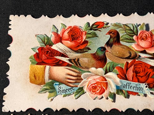 2 SALESMAN SAMPLE Victorian Calling Cards BIRDS and FLORAL c. 1890 - Picture 7 of 8