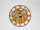 Various Sizes Handmade Honeycomb Bumble Bee Wall Clock, Large Wood & Resin Clock