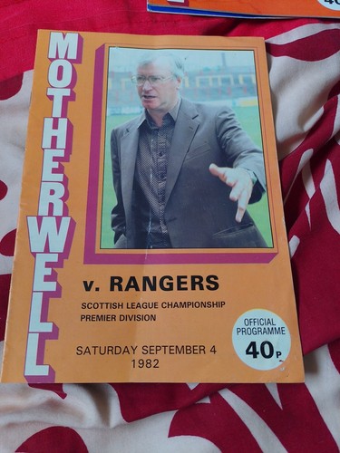 Motherwell V Rangers Programm 4. September 1982