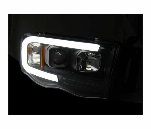 headlights for DODGE RAM 2002 2003 2004 2005 2006 tube light black LHD - Picture 2 of 4