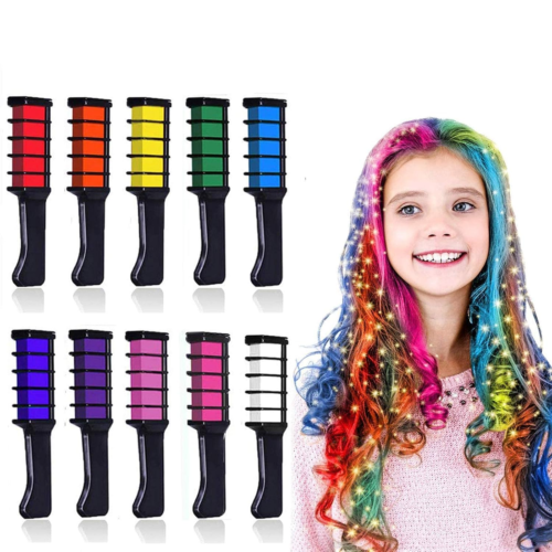10 Colors Hair Chalk for Girls Kids, Temporary Bright Hair Color Dye Easter Gift
