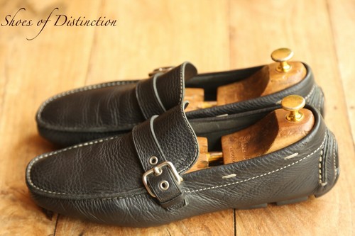 PRADA Black Penny Silver Buckle Bit Loafers Shoes Mens UK 8.5 EU 42.5 US 9.5 - Picture 3 of 11