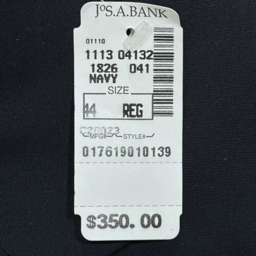 $350 JOS A BANK Mens Blazer 44R Black Sport Coat Two Button Jacket Cotton suits - Picture 12 of 12